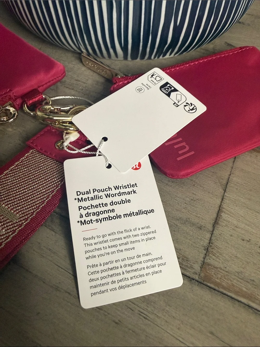 Lululemon Dual Pouch Wristlet *Metallic Wordmark